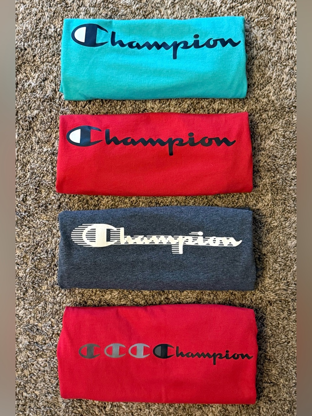 Champion Kids' Short Sleeved T-shirts in Teal, Red(s) & Charcoal